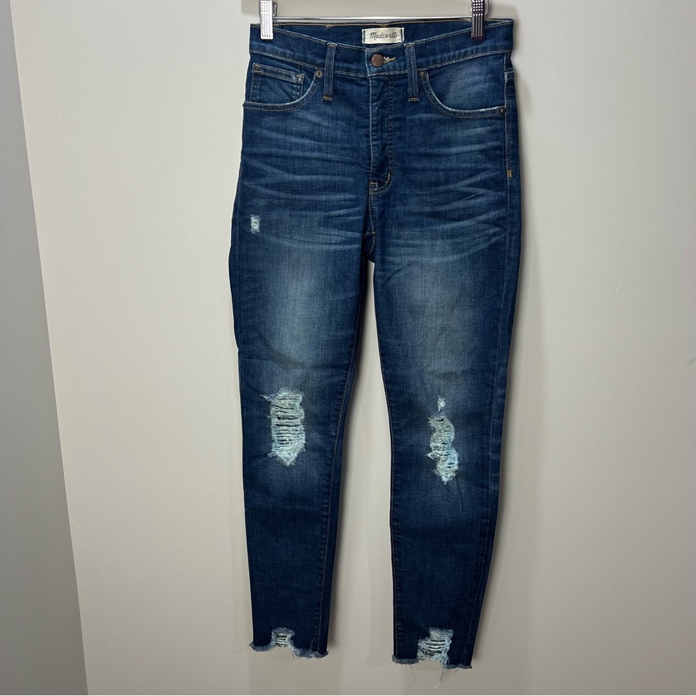 Madewell Dark Blue Distressed Jeans